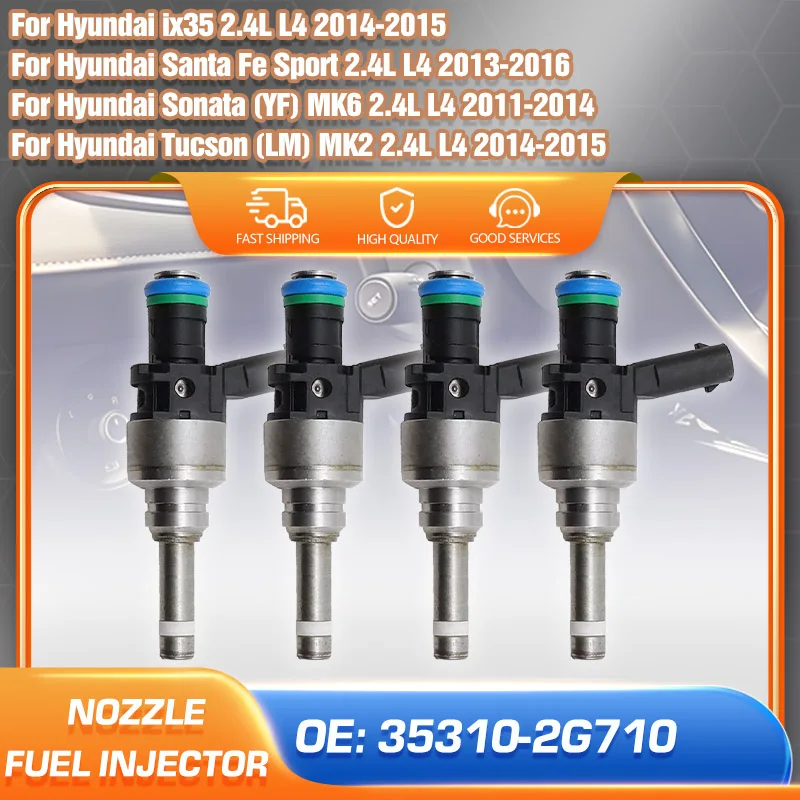 

Fuel Injector Nozzle Kit For Hyundai Sonata YF 2.4L 2011-2014 Hyundai Santa Fe Sport 2013-2016 Hyundai Tucson LM ix35 2014-2015