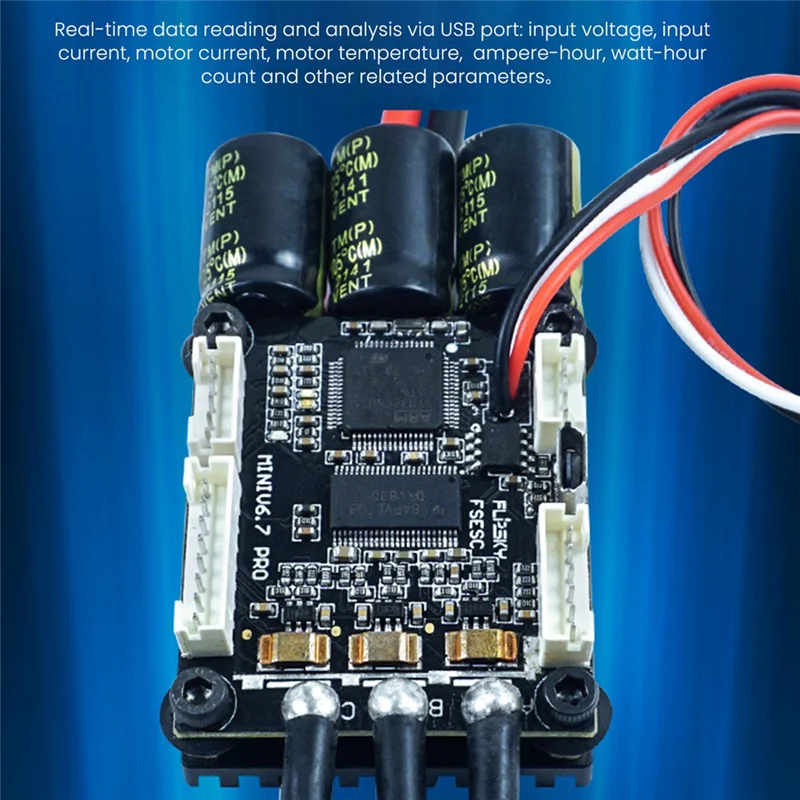 FLIPSKY 4-13S Lipo ESC Control de velocidad Mini FSESC6.7 70A Base en VESC6.6 con disipador de calor anodizado de aluminio para Motor CC sin escobillas