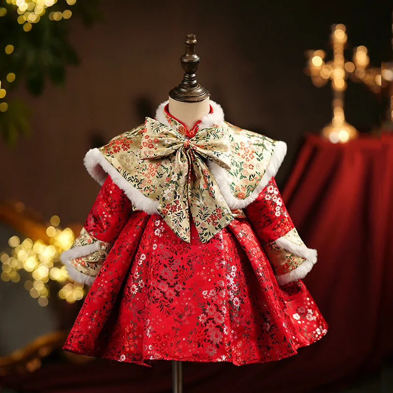 

Children's Tang-style cheongsam Chinese style 2025 new spring and autumn hanfu baby year-old grab week dress girls