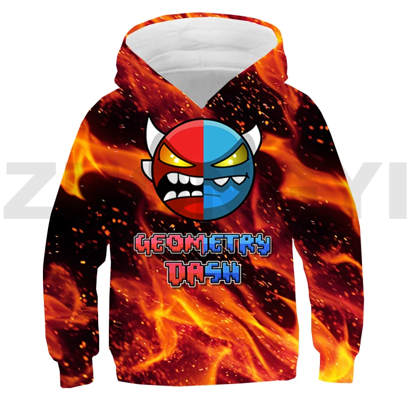 Angry Geometry Dash 3D Hoodie Toddler Baby Boys Girls Clothes Sport Pullovers Sweatshirt Child Top Spring Long Sleeve Streetwear