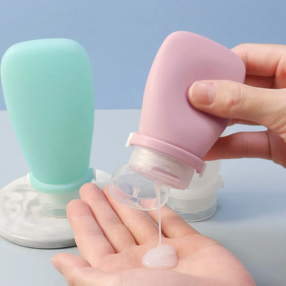 

2Pcs Silicone Travel Bottles Toiletry Containers Reusable Shampoo Travel Container 100ml LeakProof Lotion Bottle