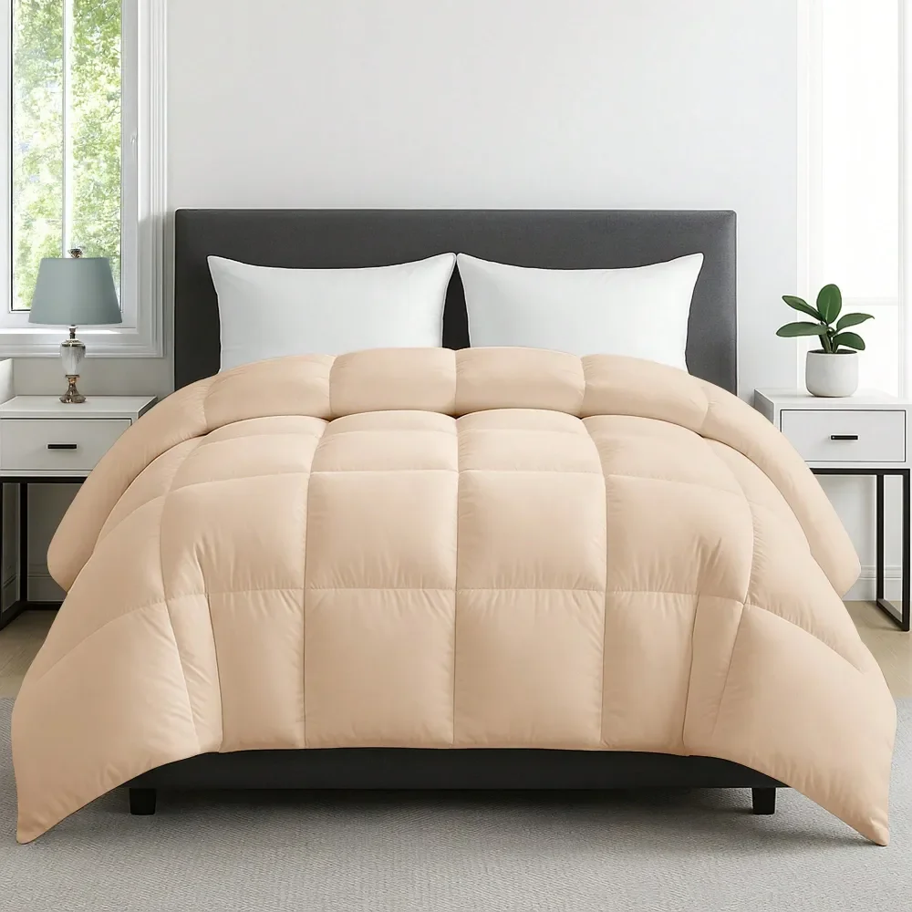 

Пуховое одеяло-альтернатива Pc Lux Decor: мягкое, дышащее, всесезонное, с ушками для крепления, легкое, гостиничного качества, для дома
