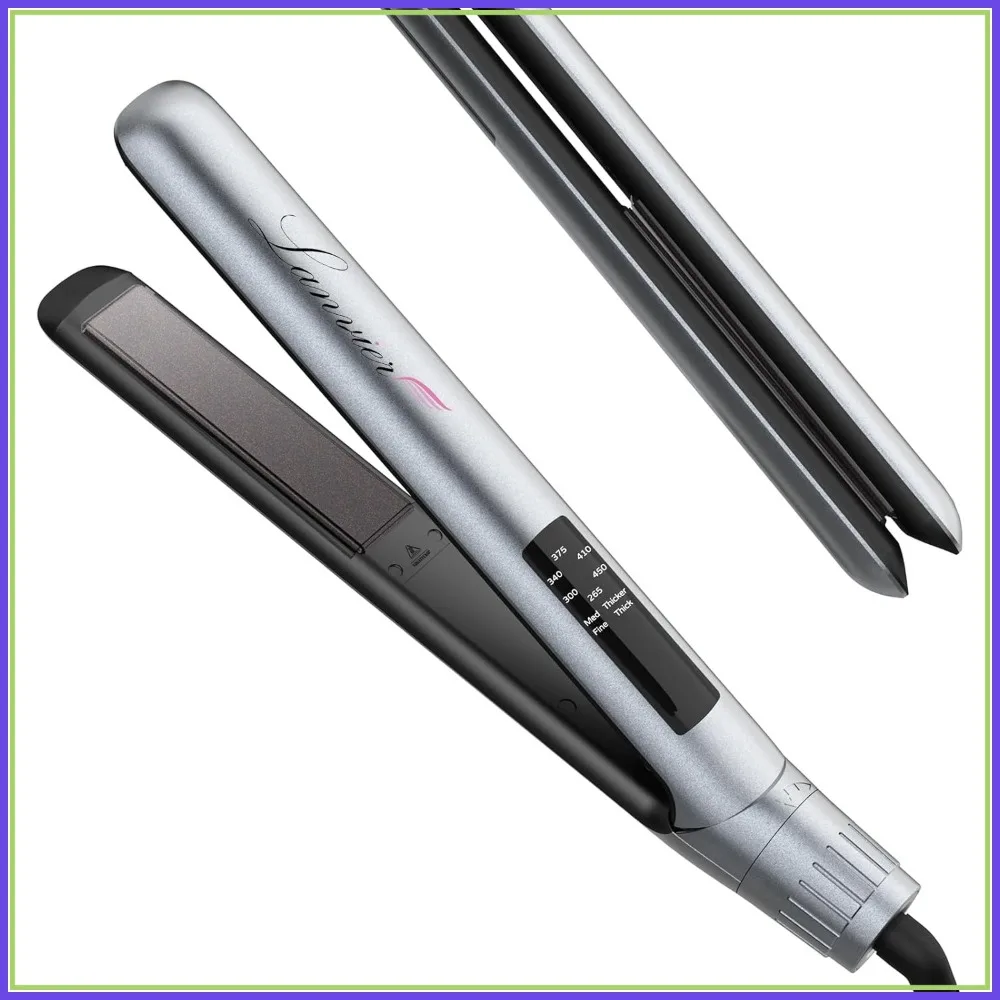

2-in-1 Hair Straightener and Curler, 15s Fast Heating, Rotating Temp Dial, Smart LED, Dual Voltage Styler