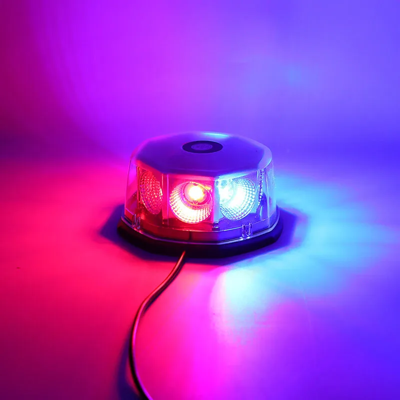 ضوء الشرطة وامض منارة ستروب إنذار إشارة COB LED تحذير مصباح الطوارئ المغناطيسي الأحمر الأزرق سقف شاحنة السيارة #5