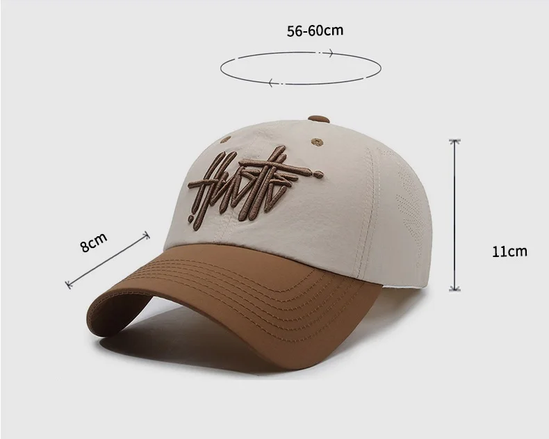 Streetwear Schnell Trocknende Dreidimensionale Brief Stickerei Baseball Kappe für Frauen Soft-Top Trendy Marke Baseball Kappe für Männer – Detail 14