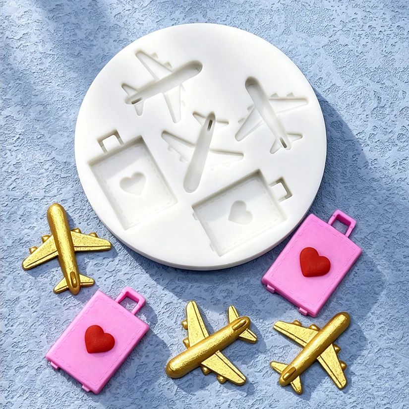 Flugzeug Koffer Silikonform Sugarcraft Cupcake Backform Fondant Kuchen Dekorieren Werkzeuge – Detail 3