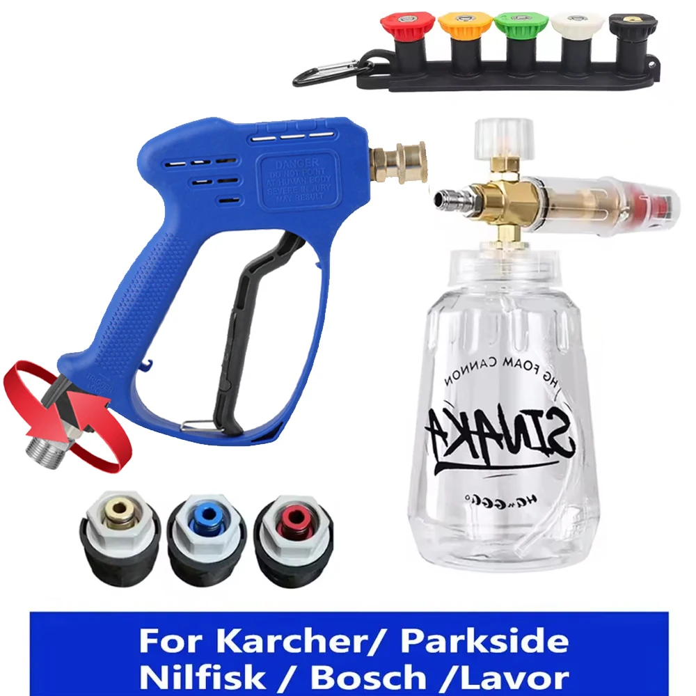 4080PSI Pressure Washer Water Gun Snow Foam Gun 1 Liter for Car Cleaning,For Karcher Nilfisk Parkside Bosch Lavor