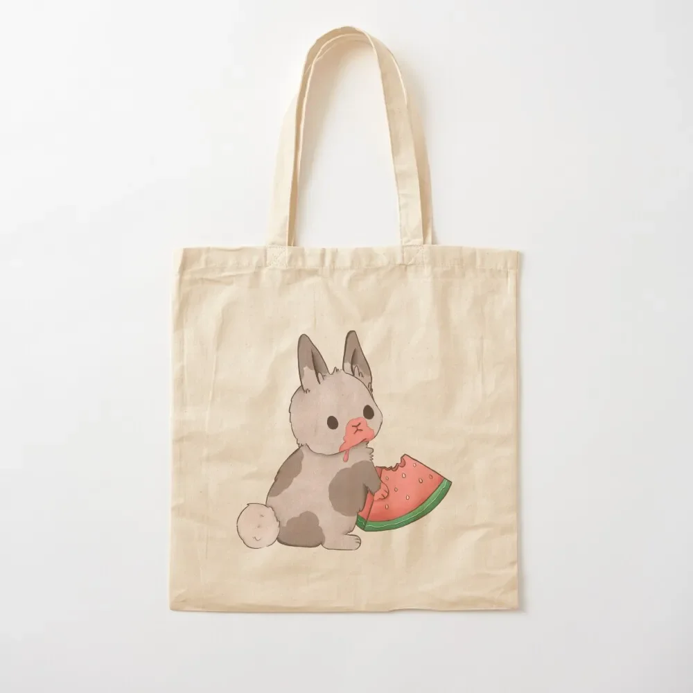 

Bunny Eating Watermelon Tote Bag Canvas bag for women shopper bag woman