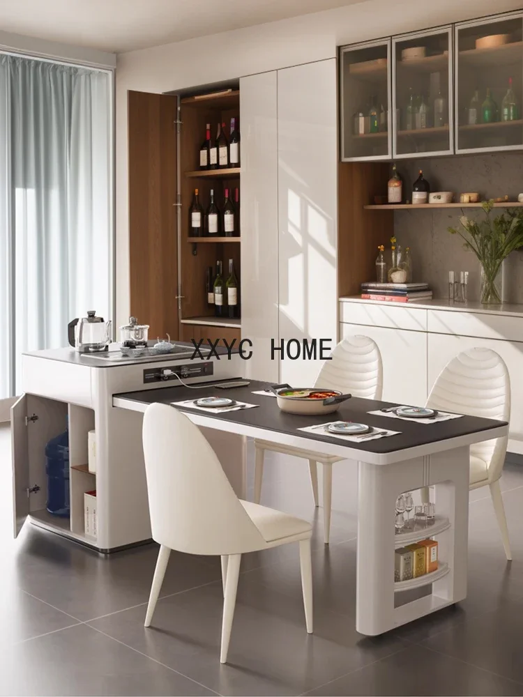 

Light Luxury Zhongdao Table Dining Table Integrated Retractable Open Dining Table