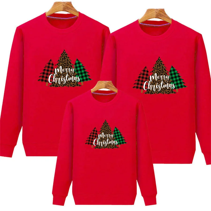 Family Christmas Sweater Set Xmas Jumper Mother Father Baby Toddler Jersey Women Men Kids Sweatshirt Couple Infant Pullover 2023