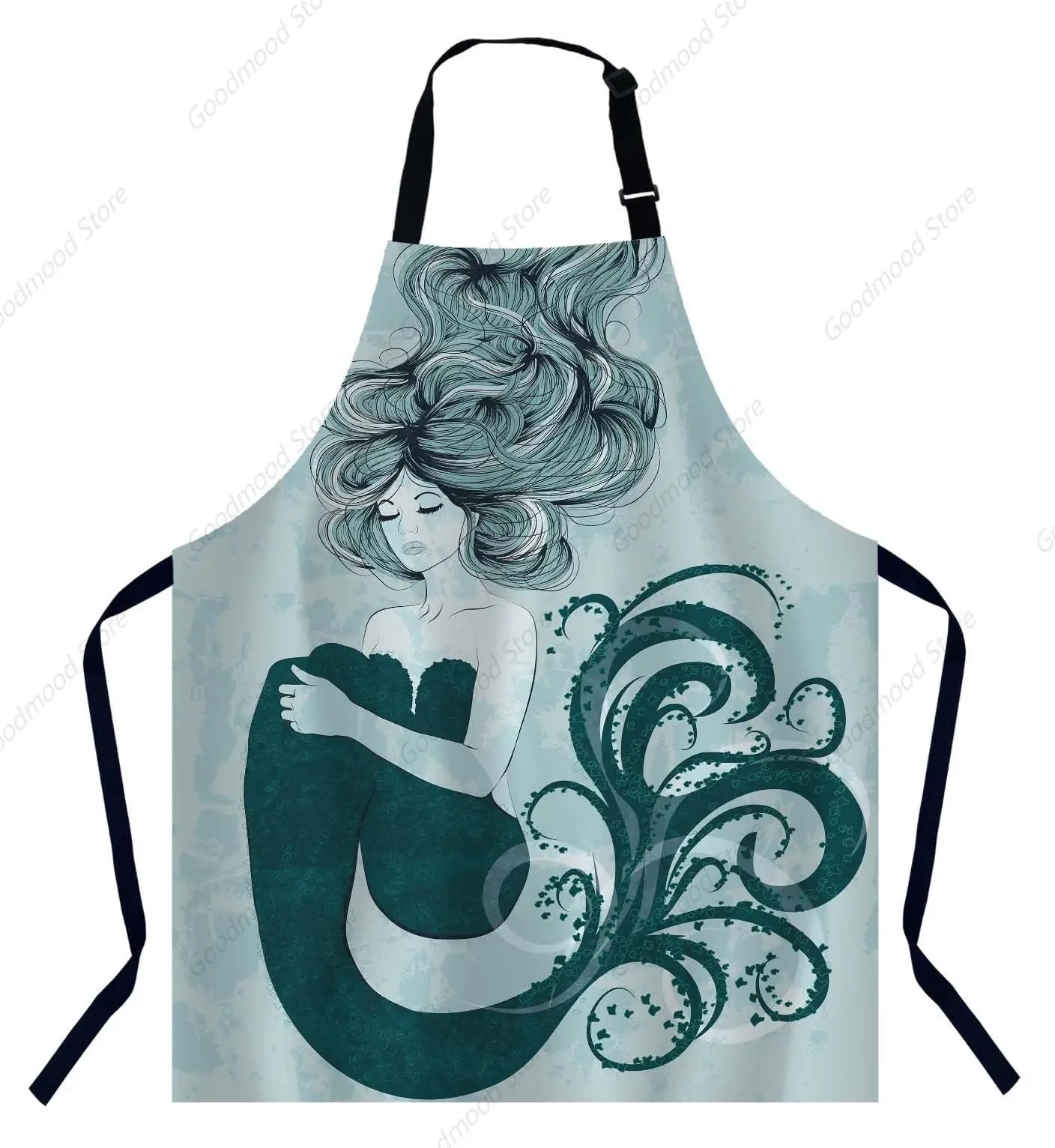 Long Hair Apron for Women Men, Adjustable Cooking Kitchen Chef Apron for Kitchen, Baking Gardening BBQ, Coffee House, Restaurant