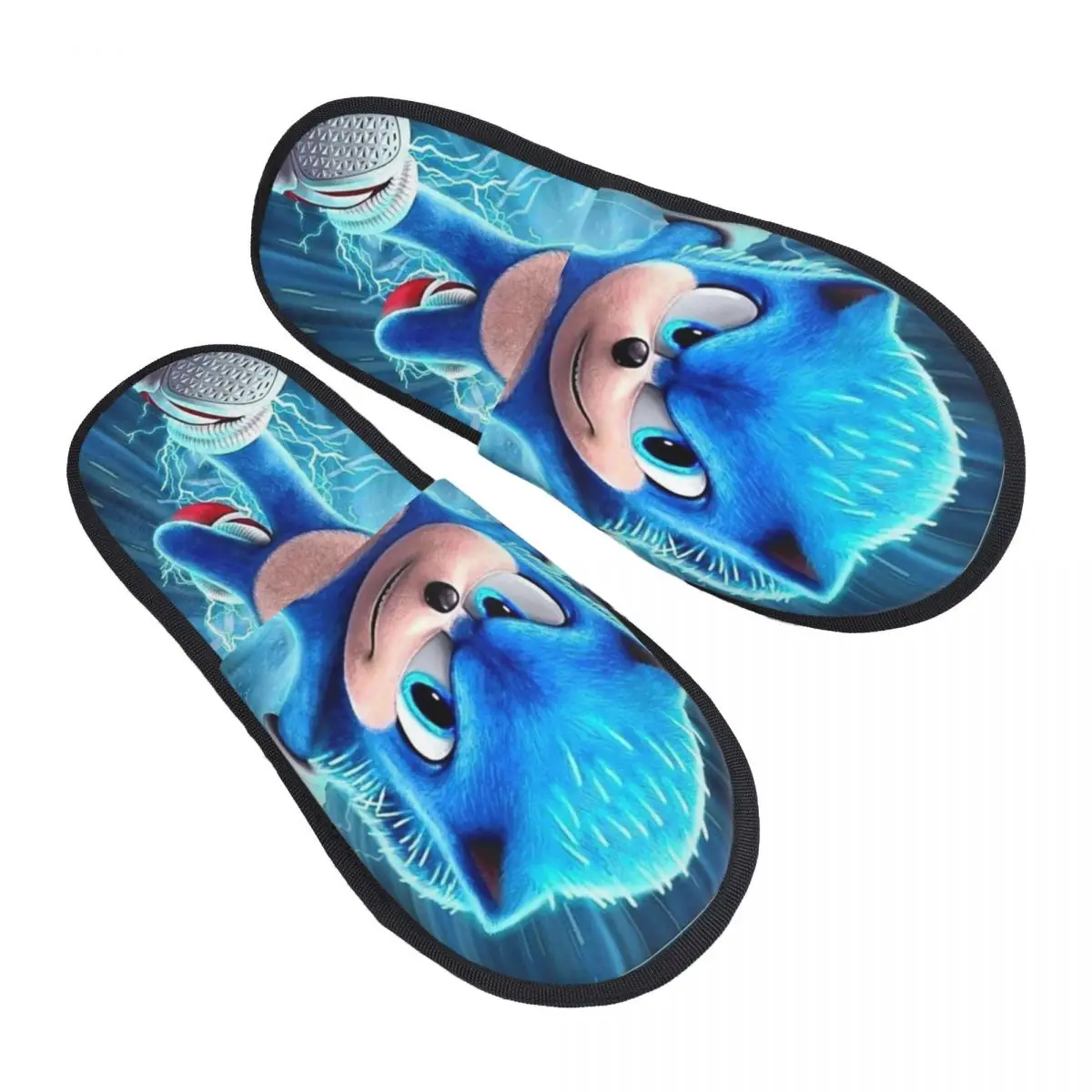 S-Sonics and Shadows The Hed gehog Winter Cotton Home Shoes Slippers Living Room Soft Household Fur Slides Slippers Non Slip