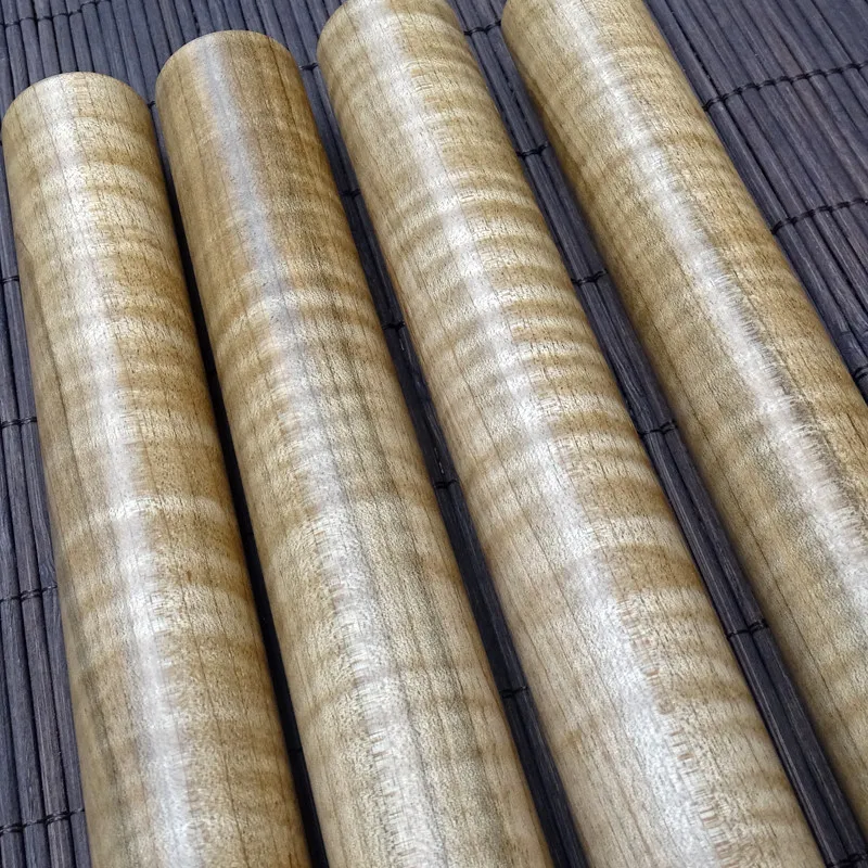 Canadian Tiger Stripe Hard Maple Wood Stick No Waxed Solid Hardwood Short Stick Hand‑Held Exercise Stick Wenwan Hand Carving Rod view 4