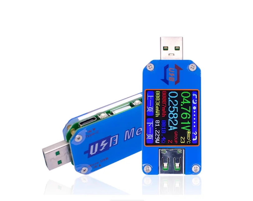UM25C Android APP USB جهاز اختبار شحن الشاشة الملونة: الجهد، التيار، المقاومة، مقياس النوع C