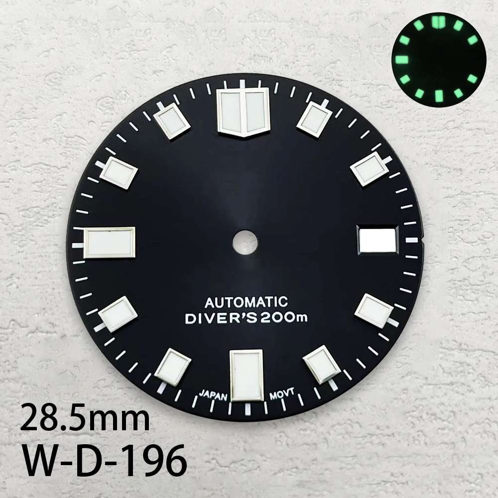 Esfera Sunburst con logotipo S de 28,5mm, accesorio de modificación de reloj luminoso verde, compatible con NH36/4R36, movimiento japonés, C3 fuerte