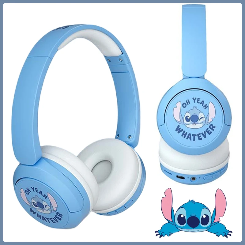 

Беспроводные Bluetooth-наушники Disney Stitch, складные наушники для ноутбука с объемным звуком, детские спортивные игровые гарнитуры, подарки