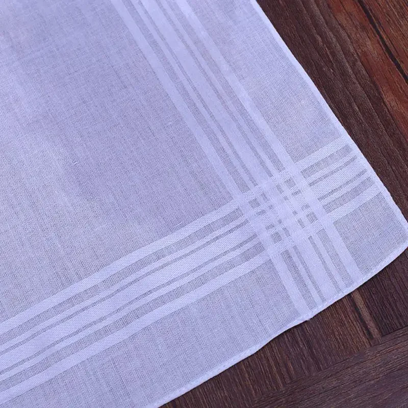 Toalha bolso macio e absorvente Hankies padrão quadriculado macio para os noivos H7EF