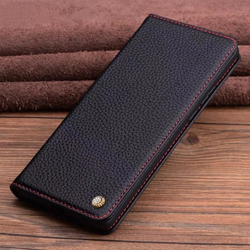 Luxury Natural Cowhide Leather Flip Case for iPhone 18 Pro 18 Pro Max Business Cover