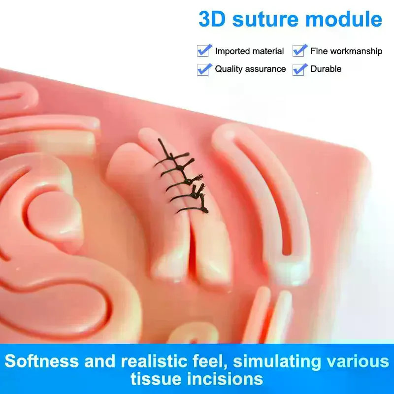 Skin Suture Training Model Laparoscopic Simulation Stitching Module 3D Silicone Reusable For Suture Training To  Student
