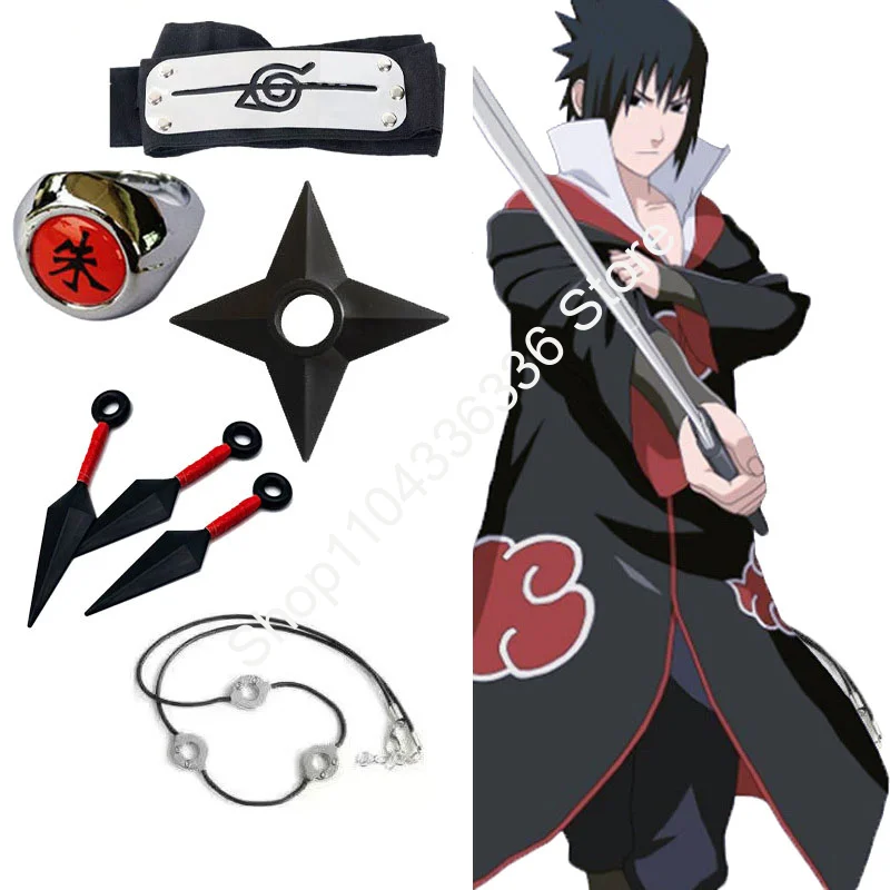 Anime Cool Puntelli Cosplay Fascia Guanti Anello Shuriken Kunai Cartoon Ninja Figure Accessori di gioco Giocattoli divertenti Regali di Halloween