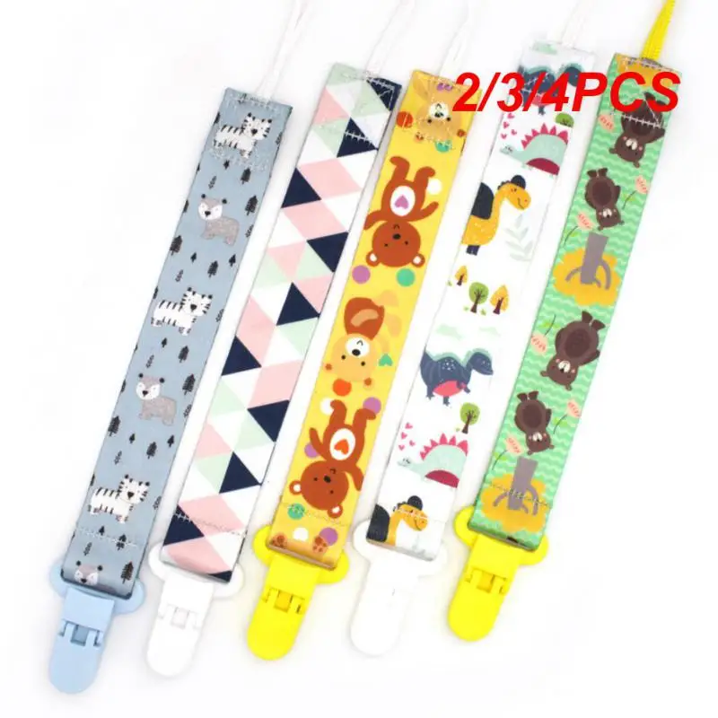 2/3/4PCS Pacifier Clip Portable Cartoon Multicolour Baby Supplies Nipple Belt -shaped Clip Cute 29cm