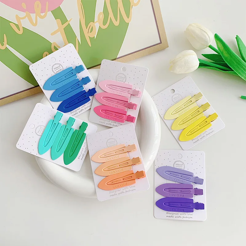 

Gradient Candy Color Metal Duckbill Hair Clips Sweet Seamless No Crease Makeup Hair Barrettes Non Slip Styling Pins for Ladies