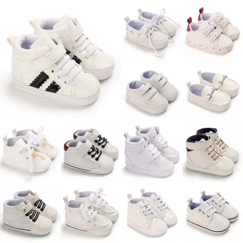 

Spring and Autumn White Versatile Sports Shoes for 0-12 Month Babies Soft Sole Lightweight Indoor and Outdoor Walking Shoes