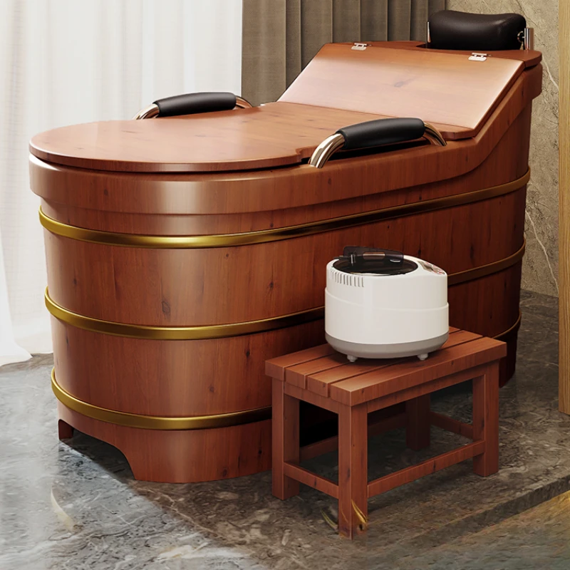 

Bath Wooden Bucket for the Elderly Can Use Solid Wood Bath Bucket Wooden Bathtub Household Bath Barrel Large Bucket