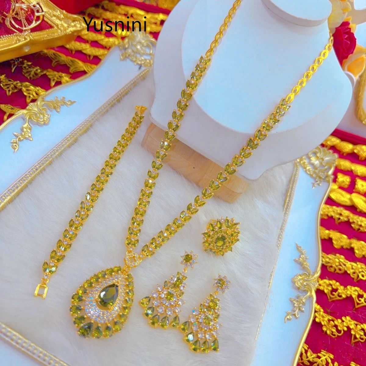 Hot Selling Fashion Women's Jewelry Set Dubai High-End Jewelry 4-Piece Set Wedding Party Jewelry Set  YY10969
