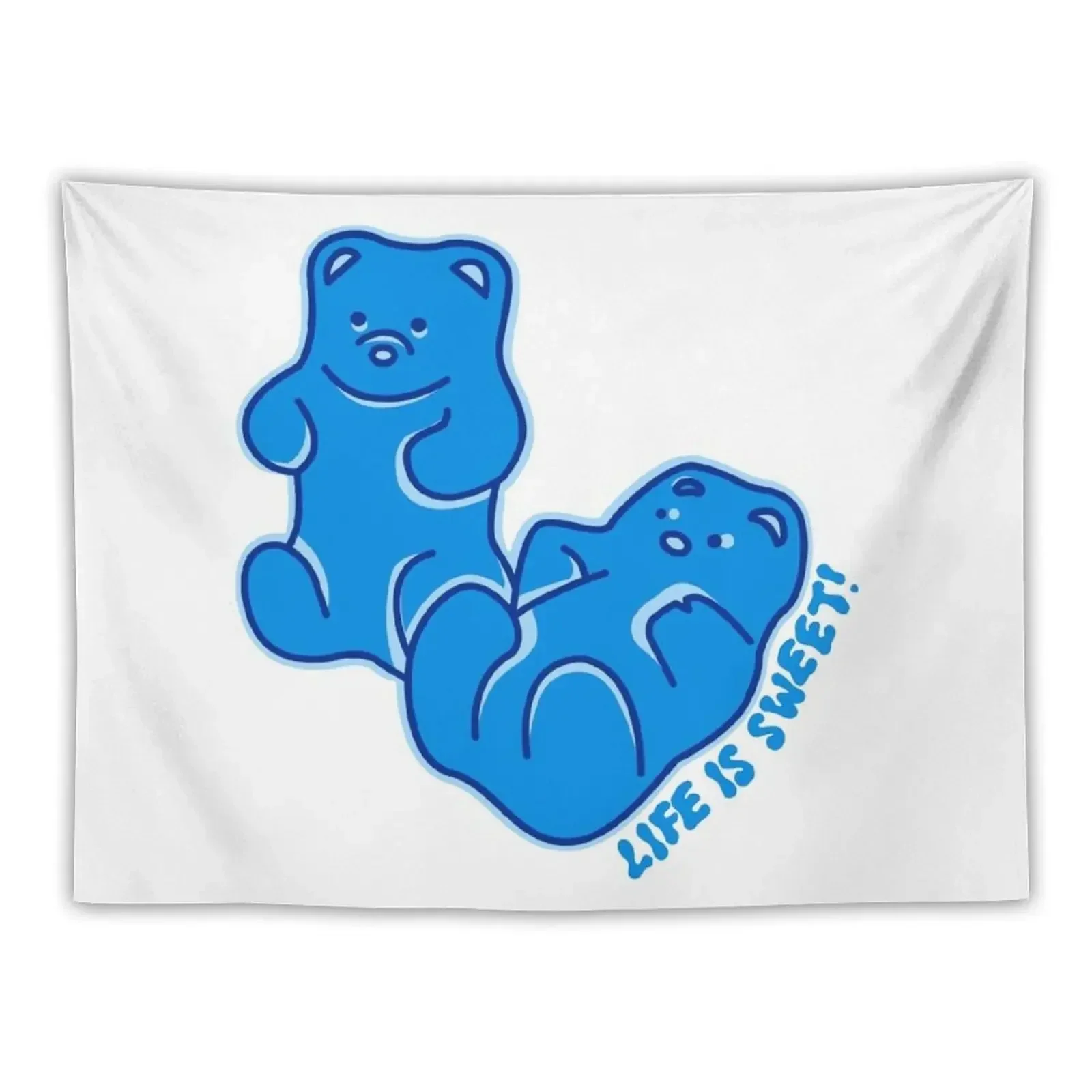 

life is sweet! gummy bears - blue Tapestry Aesthetic Room Decors Decor Home Tapestry