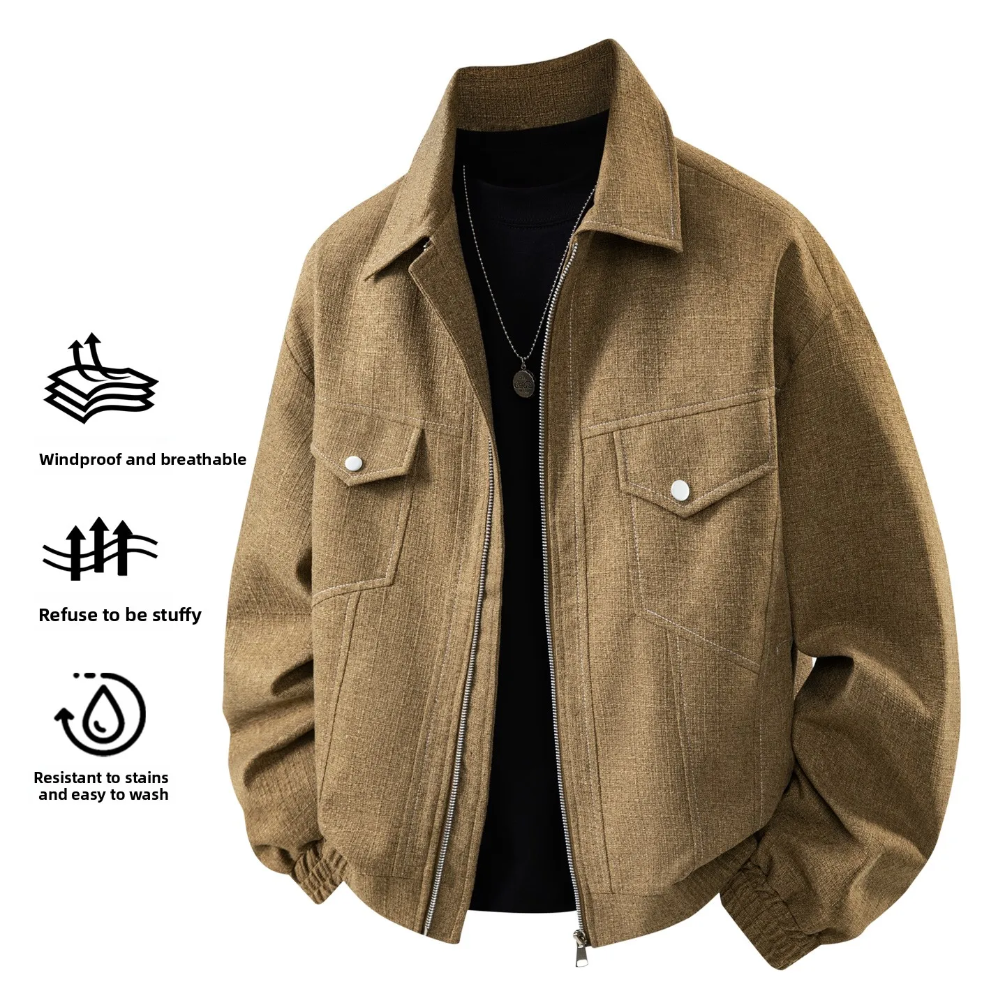 

M-7XL удобная мужская куртка большого размера, Новое поступление, легкая роскошная верхняя одежда в корейском стиле, повседневная зимняя мужская куртка с откидным воротником