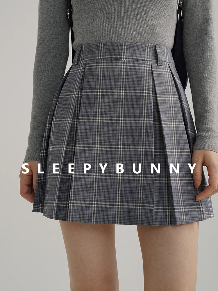 Plaid Pleated Mini Skirt Women High Waist A-Line Short Skirt JK Uniform Style Korean Preppy Skirt Autumn School or Daily Outfits