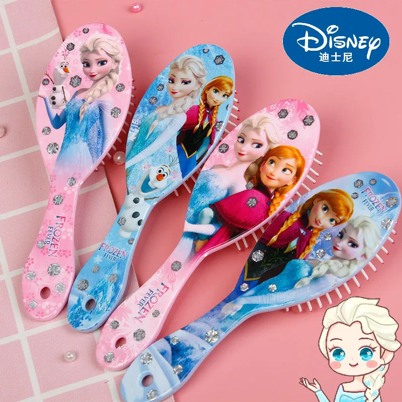 Disney Anime Frozen Comb Kawaii Princess Sofia Air Cushion Hair Comb Cartoon Mickey Girl Comb Children Gifts