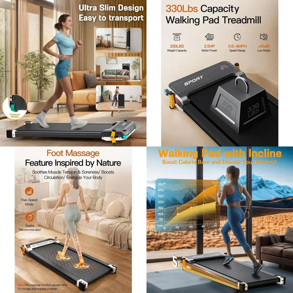 

Компактная настольная беговая дорожка с регулируемым наклоном, двойным управлением, тонким дизайном, амортизирующей платформой, LED-дисплеем, бесшумной работой для ходьбы