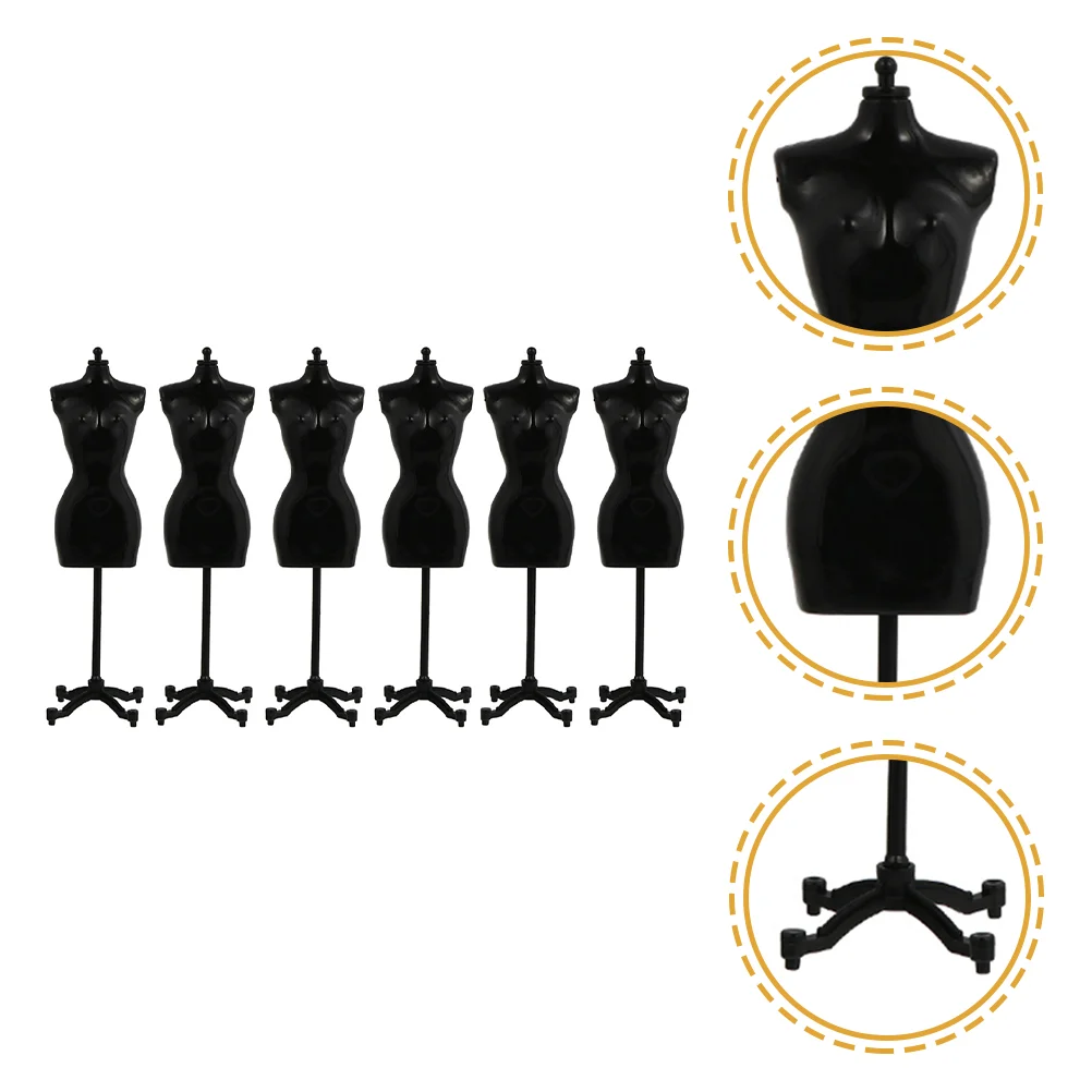 

6 Pcs Bracket Girls Mini Clothing Stands Dress Model Holder Display Plastic Clothes Support Mannequin Models