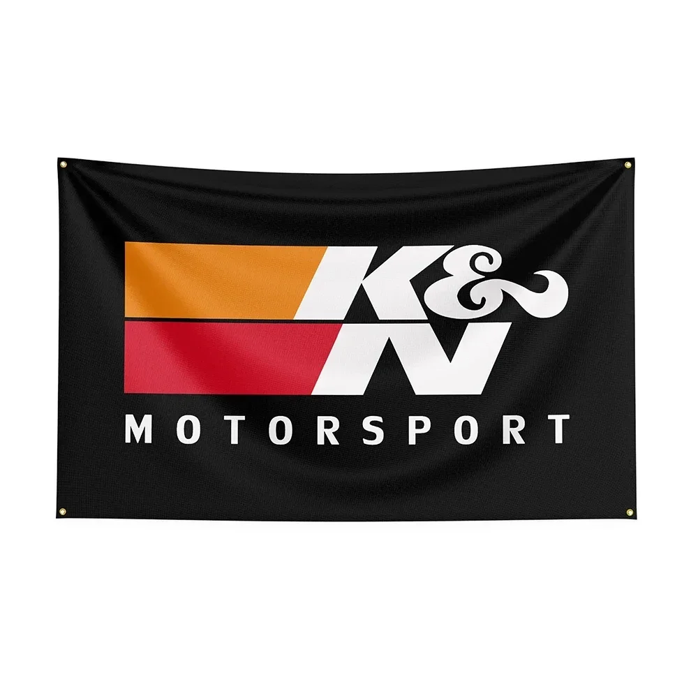 لافتة بوليستر K & N مطبوعة لسيارات السباق ، ديكور العلم ، ديكور اللافتة ، 3 × 5 قدم ، 3 × 5 قدم