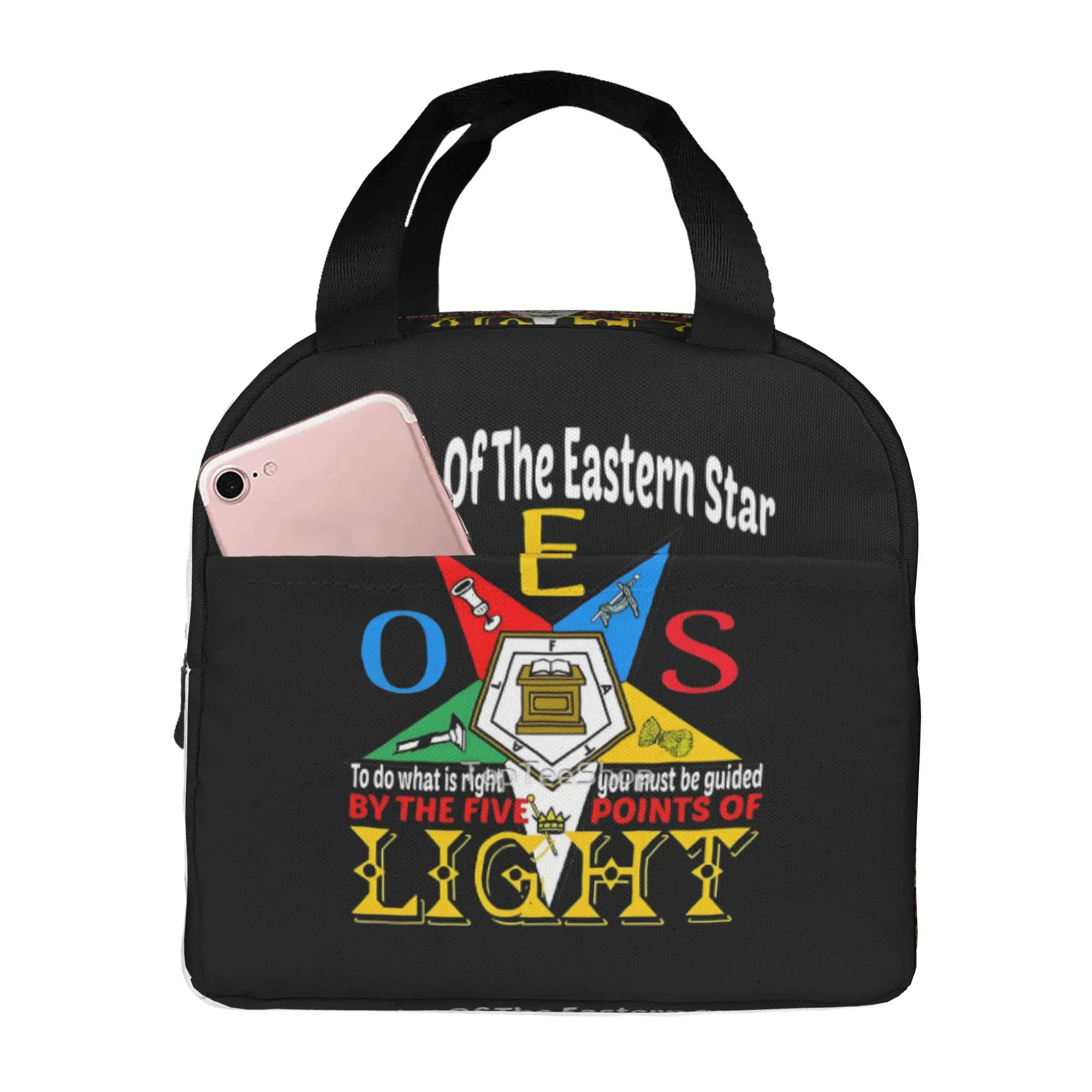 Oes Order of the Eastern Stars Insulated Lunch Bags for Outdoor Picnic  Waterproof Cooler Thermal Lunch Box Women Men