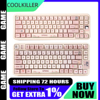 Coolkiller Spring Mechanical Keyboard Three Mode Smart Screen Long Battery gaming keyboard Low Delay Rgb Pc Gamer Accessories