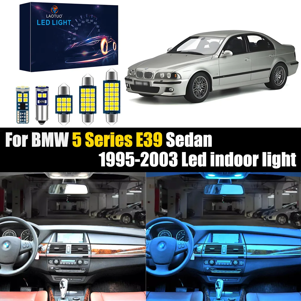 

14X Car Interior LED For BMW 5 Series E39 Sedan 1996-2003 Canbus Vehicle LED Bulb Interior Dome Map Trunk Light Auto Lamp Kit