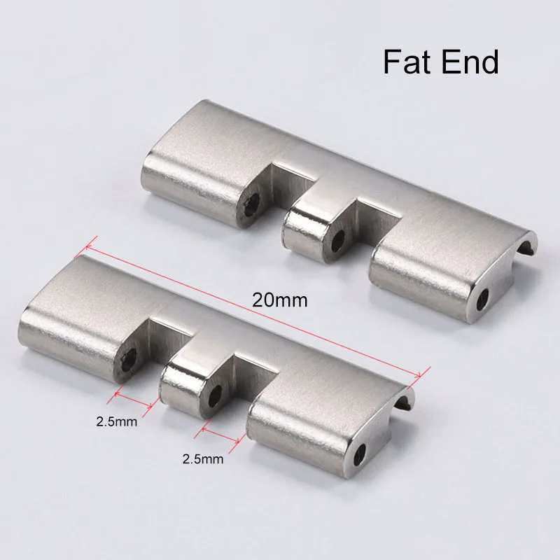 2pcs Stainless Steel Curved End Connector Link 18/19/20/21/22mm for Seiko SKX009 SKX007 Adapter for Jubilee Watch Accessories