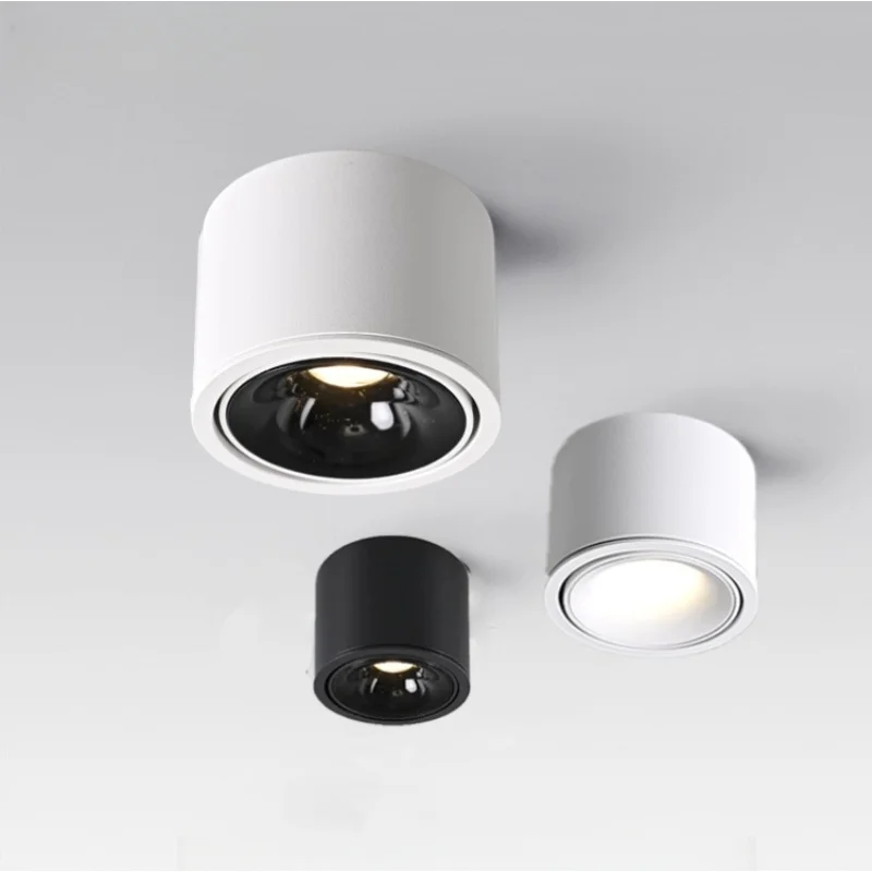 LED COB Spotlight 12W 15W Adjustable Angle Super Bright Downlight 5W 7W 9W Surface Mounted Small Ceiling Light Indoor Lighting