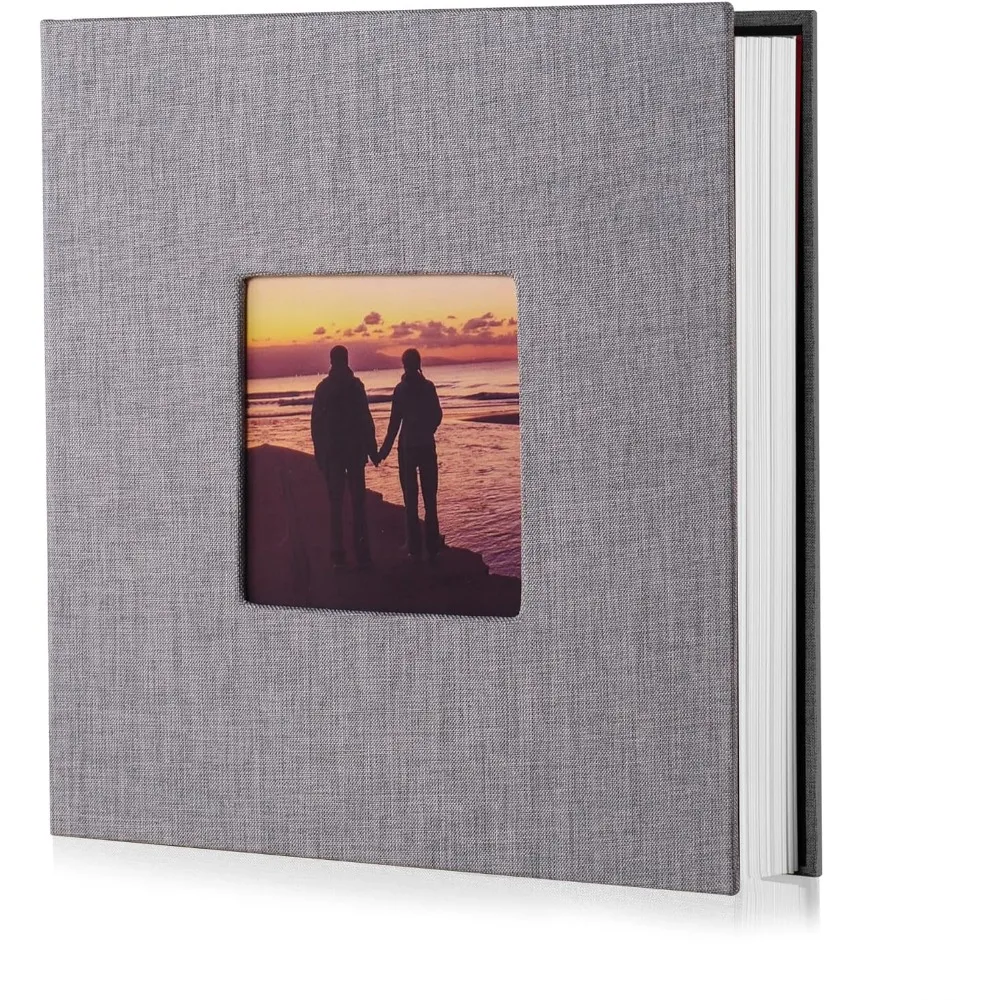 

Photo Album Self Adhesive Scrapbook Album for 4×6 Pictures DIY Magnetic Linen Cover Album 15 Sheets/30 Blank Pages fo