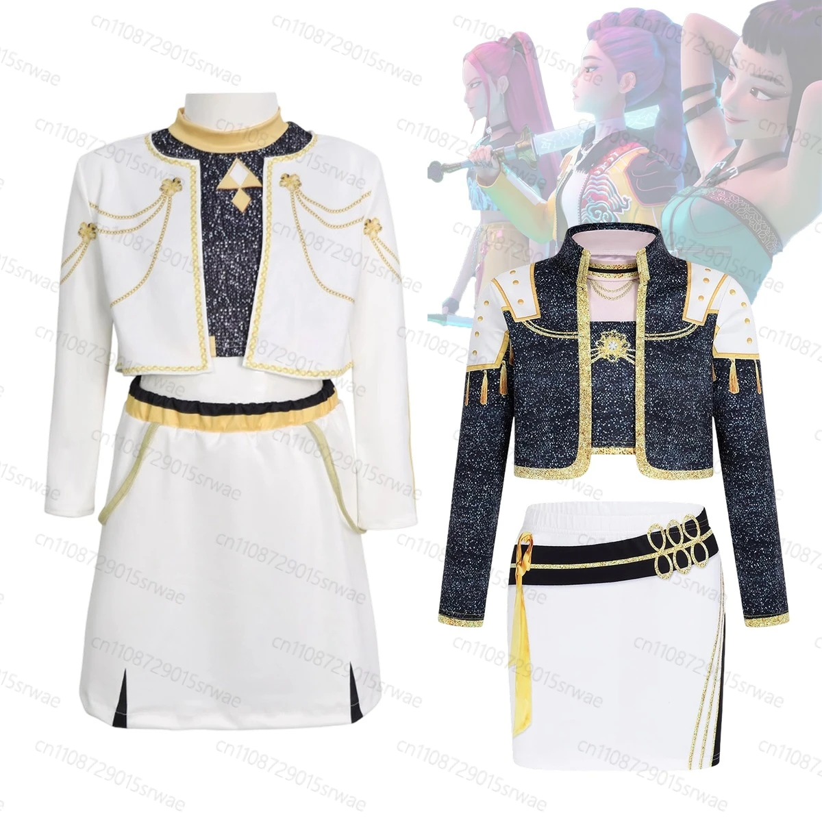 

Halloween Carniva Suit Cosplay K-Pop Demon Hunters 3D Print Cosplay Suit Costume Kids Singer Performance Outfits Stage Outfits