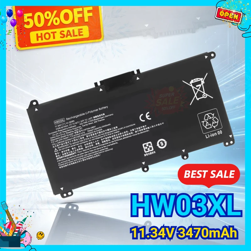

New Replacement Laptop Battery HW03XL for HP 15-EG0067ST HSTNN-IB90 LB8U L97300-005 11.34V 3470mAh 3Cells High Quality Guarantee