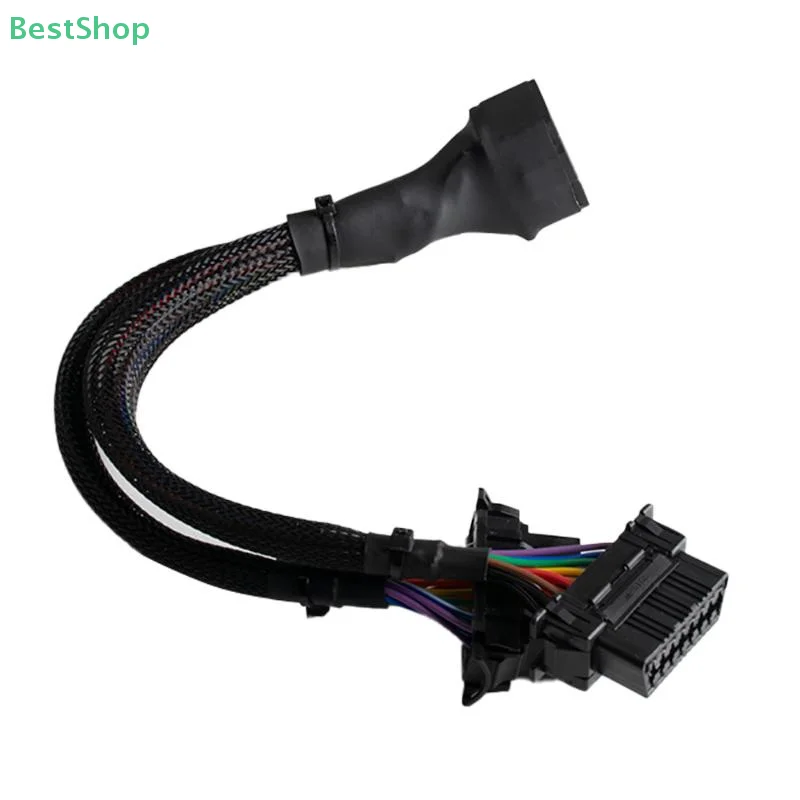 Fotografia 4: ★ ★ ★ Cabo de extensão de cotovelo obd2 macho para fêmea dupla com 16 pinos disponíveis para conectar adaptador extensor convertido 1 em 2