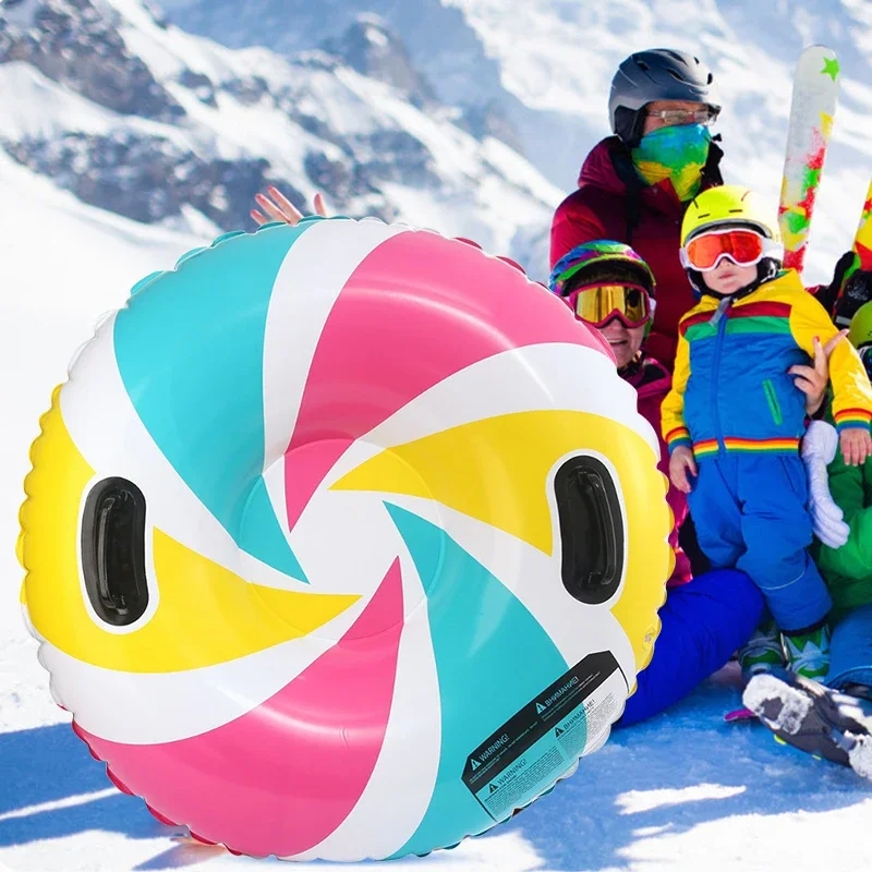 حلقة تزلج خارجية شتوية للبالغين والأطفال، سميكة مقاومة للاهتراء، حلقة تزلج على الأرض الجافة، لعبة سجادة تزلج قابلة للنفخ