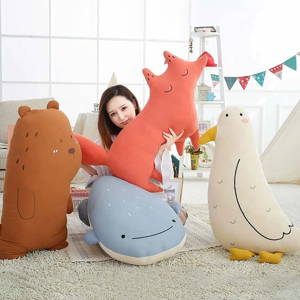 Plush Animal Home Decoration Soft Pillow Sofa Cushion Bear Plush Toys Seabird Plush Pillow Whale Plush Doll Stuffed Animals