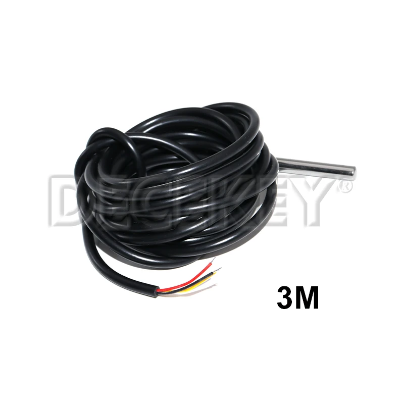 Stainless Steel Waterproof DS18b20 1/2/3M Thread Temperature Probe Temperature Sensor 18B20 Cable For Arduino image 5