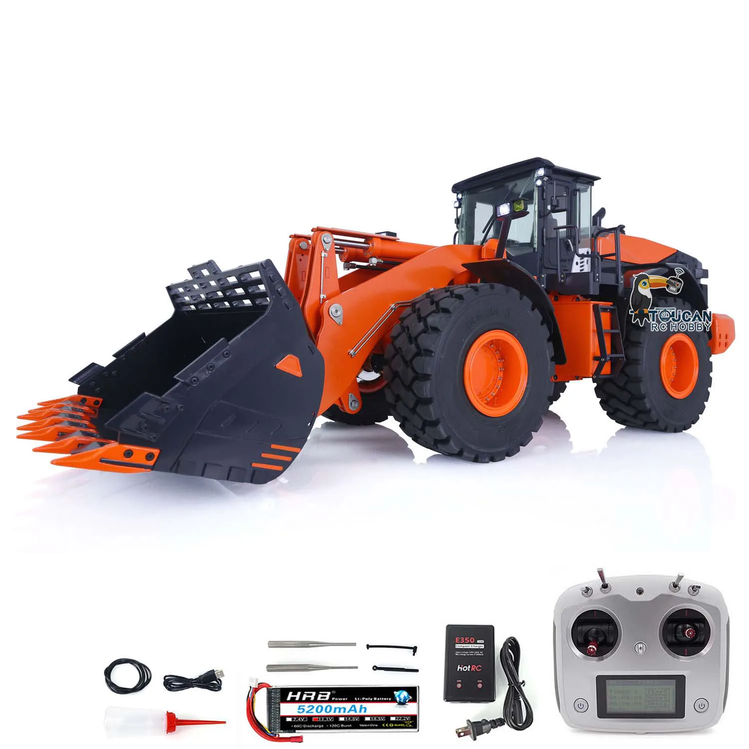 1/14 JDMODEL 198 ZW370 RTR RC Hydraulic Loader Construction Vehicle Light Sound Systems Painted Truck Model Toy Gift THZH1503