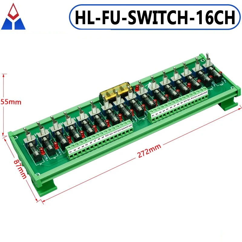 12V 24V Power Distribution 16 way Fuse Board Terminal Block With Switch For Power Supply Electricity Current Wiring LED Switch